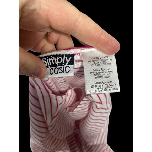 Vintage Simply Basic T Shirt Size L Womens Oversize Mariner Stripe Fishermancore - Picture 14 of 14